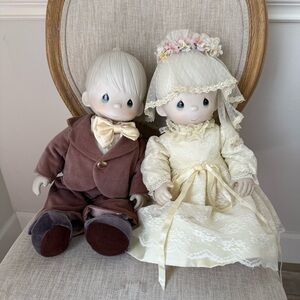 Precious Moments Porcelain Wedding Bride and Groom Dolls Tammy Cubby